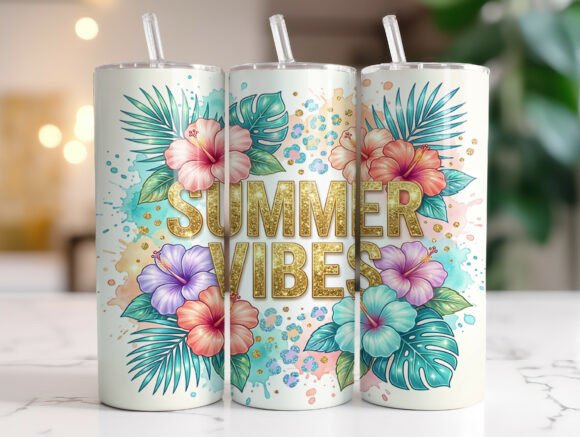 20 Oz Summer Vibes Skinny Tumbler Wrap: Graphics Review
