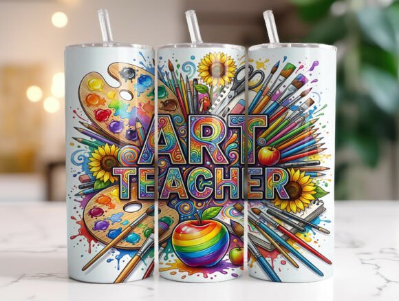 Art Teacher Tumbler Wrap Graphics for Digital Publishing