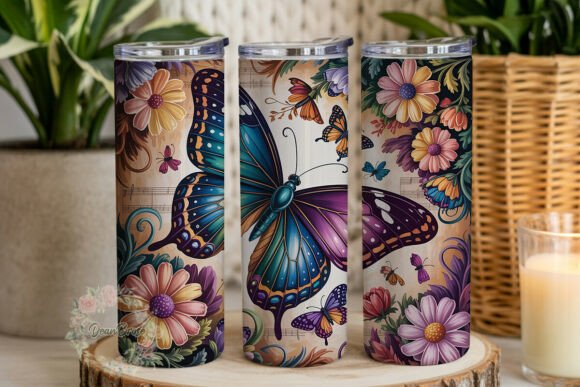 Butterfly Floral Music Tumbler Wraps Graphics Review