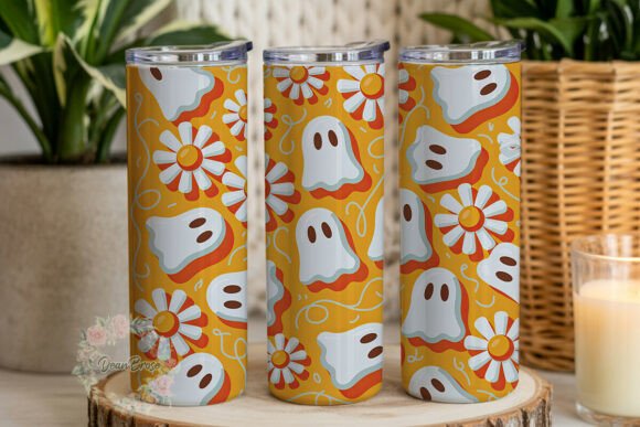 Cute Ghost Daisy Orange 20oz Tumbler Graphics & Wraps Review