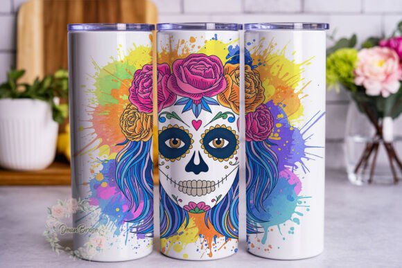 Day of the Dead Sugar Skull Tumbler Wraps