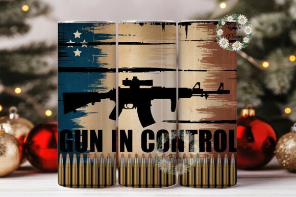 Distressed Flag Rifle Bullet Tumbler Graphics Tumbler Wraps