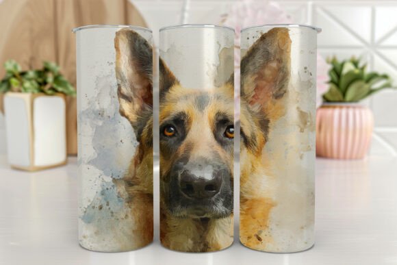 Dog Tumbler Wrap German Shepherd 20 Oz Graphics