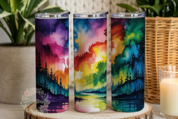 Ethereal Northern Lights Graphics for Tumbler Wraps