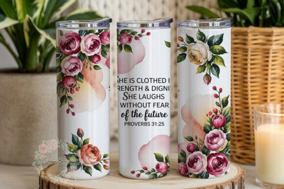 Floral Scripture Inspirational Tumbler Graphics & Tumbler Wraps Review
