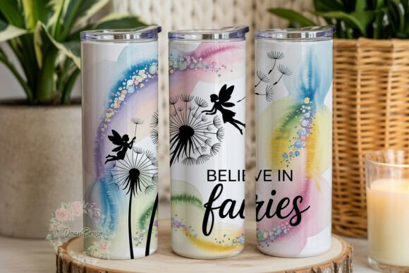 Magical Fairy Dandelion Tumbler Wraps Graphics