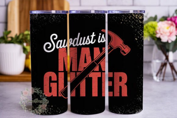 Man Glitter Sawdust 20oz Tumbler Wrap Graphics Review
