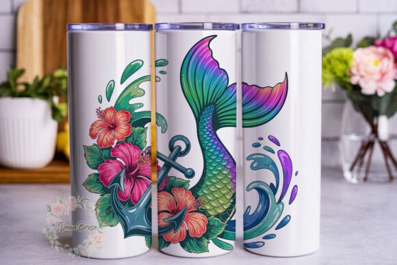Mermaid Hibiscus Floral Tumbler Wrap Graphics Review