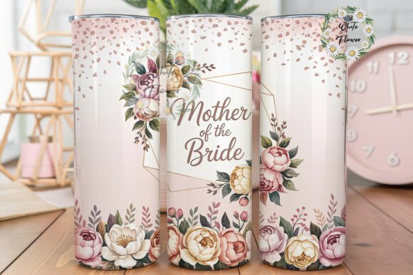 Mother of the Bride Floral 20oz Tumbler Graphics for Tumbler Wraps