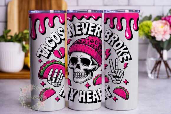 Pink Skull Taco Tumbler Wraps Graphics Review
