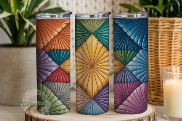 Quilted Fabric Art Graphics for Tumbler Wraps