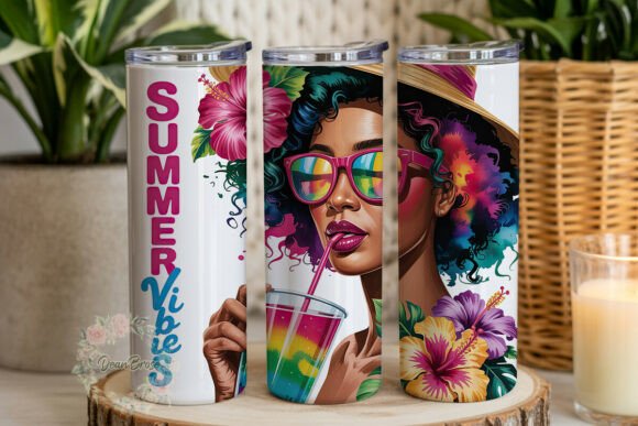Summer Vibes Afro Lady Tumbler Wrap Graphics Review