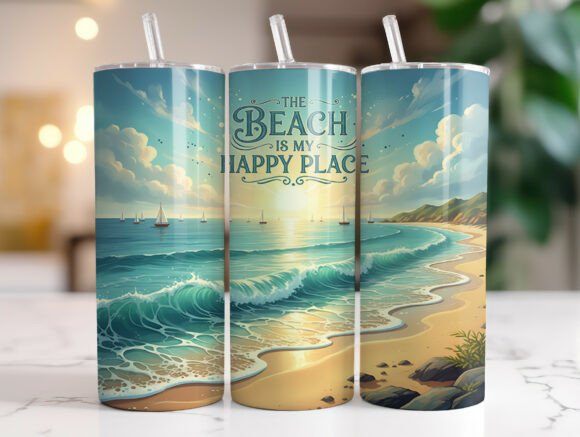 The Beach is My Happy Place Tumbler Wrap: Graphics Review