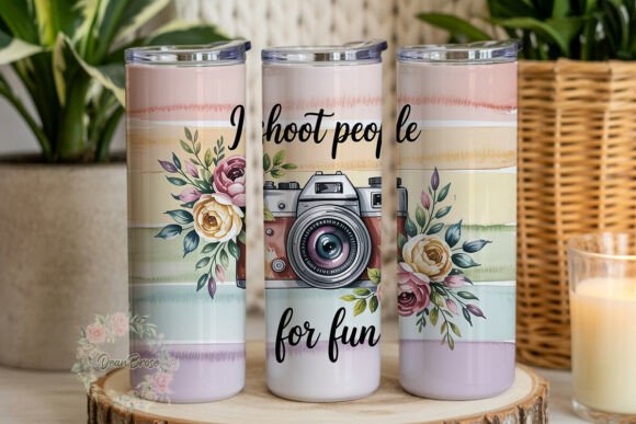 Watercolor Camera Floral 20oz Tumbler Design Review